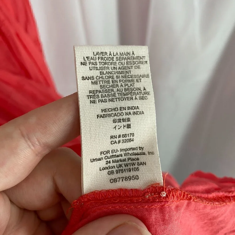 Free People Nobody Like You Babydoll Minidress Coral Size XS